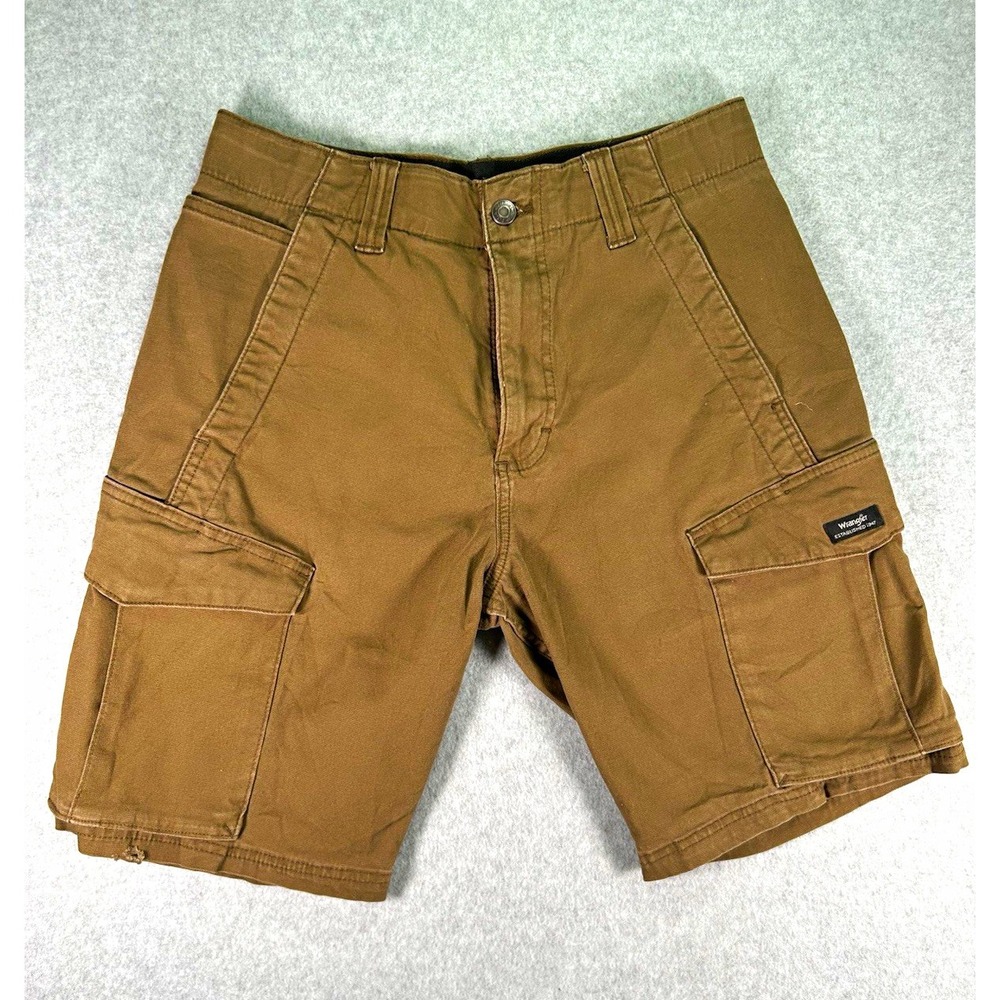 Wrangler Authentics Men's Cargo Shorts Size 30 Brown Comfort Flex Waist Stretch